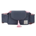 thumbnail image 3 of Organizador de bolsa colgante para cochecito de bebé, portavasos universal, bolsa de almacenamiento, accesorio para cochecitos, borla rosa, 3 of 14