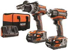 Ridgid 18-Volt Hammer Drill And 3Sp 