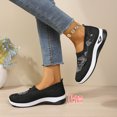 thumbnail image 4 of Rokment Womens Butterfly Embroidered Ortho Walking Shoes Ethnic Retro Casual Knit Comfortable Arch Support Platform Wedge Slip on Driving Nursing Loafers Tennis Non Slip Work Sneakers Black Size 6, 4 of 8