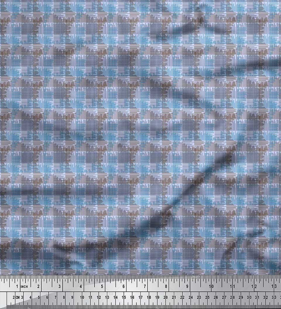 Sound Wave Cloth Soimoi Satin Silk Fabric Musical Sound Wave Lines Shirting Print Fabric ...