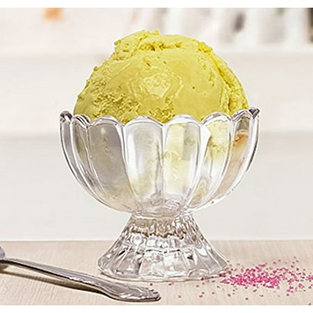 Palais Glassware 'Crème Glacée', Clear Glass, Ice Cream Dessert Bowls - Set of 4 - 9 Oz