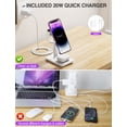 thumbnail image 4 of Miroddi Magnetic Wireless Charging Station Compatible for iPhone, Apple Watch, AirPods, 3-in-1 Wireless Charging Stand with 20W Quick Charger, Gifts for Him Her, White, 4 of 7