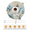 thumbnail image 6 of 13 Inch Round Placemats Set of 6, Spring Flowers Non Slip Heat Insulation PP Table Mats, Vintage Rustic Tulips Floral Butterfly Khaki Washable Place Mats for Kitchen Dining Party Table Decor, 6 of 7