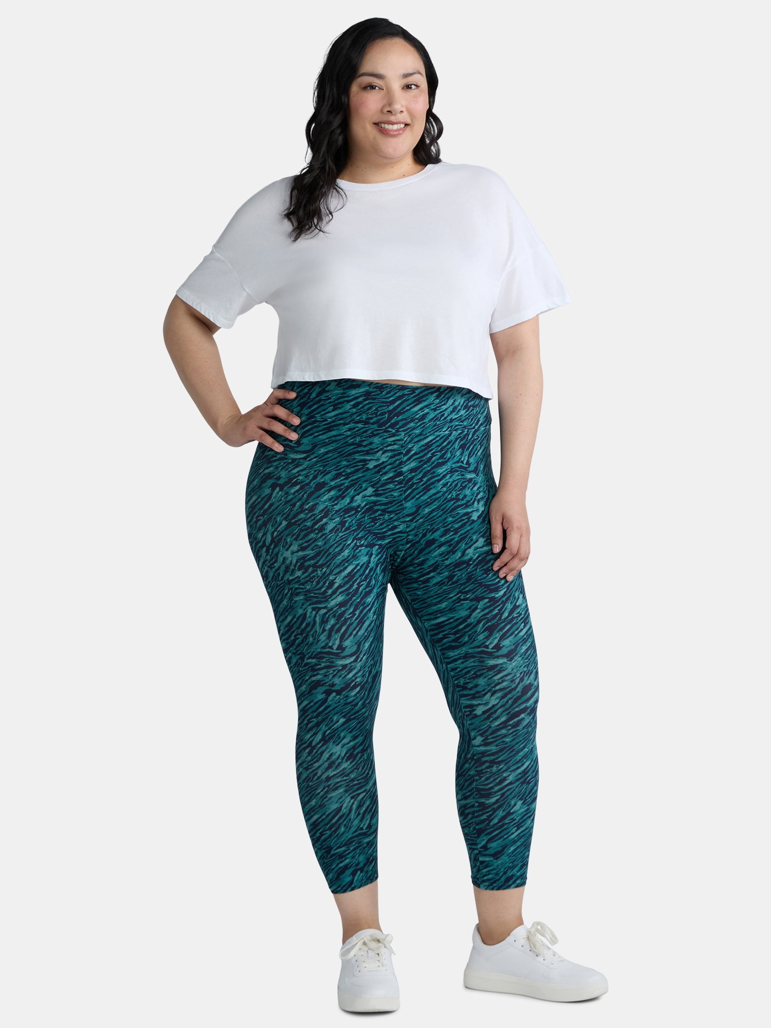 Terra & Sky's Women's Plus Capri Leggings, 2-Pack