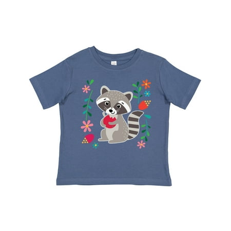 

Inktastic Woodland Raccoon Spring Flowers Gift Toddler Toddler Girl T-Shirt