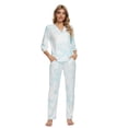 thumbnail image 1 of MintLimit Women's Pajamas Set Nightwear 3/4 Sleeve Shirt with Long Pants Sleepwear Tie-dyed V-neck Loungewear Pjs with Pockets, 1 of 5