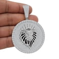 thumbnail image 2 of Men's 45+ Grams Big 3'' Lion Jungle King Head Custom Pendent Charm Medallion Over White Gold/White CZ, 2 of 5