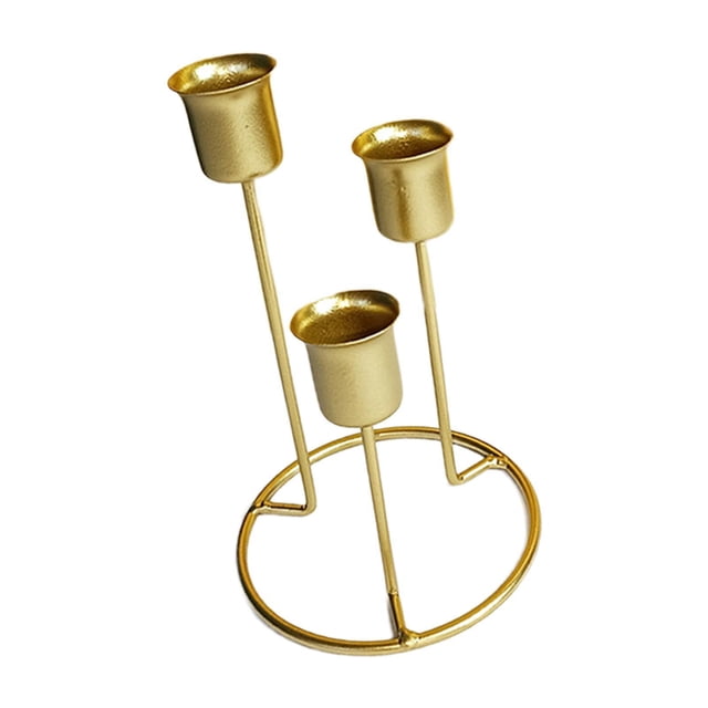 Wosthever Candle Holders 3 Arms Metal Candlestick Candelabra for Table Type2