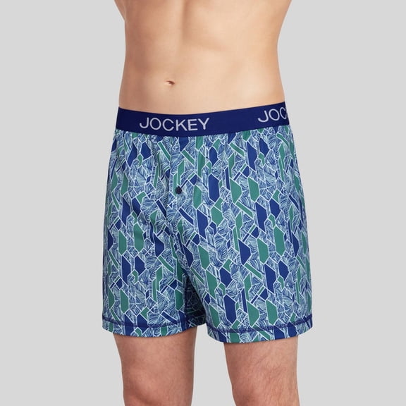 Jockey Generation Men's Microfiber Boxer Shorts - Lush Palm Geo S