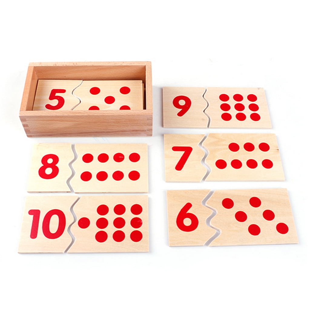 Holz Montessori Lehrmaterial 1 10 Anzahl Puzzles Match \u0026 Count Kids 