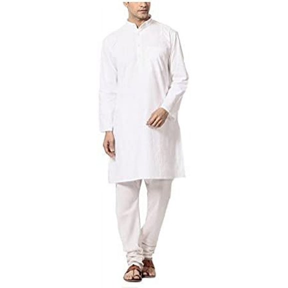 Royal Men's Linen Kurta Pyjama Set (ROYAL_87_White_Small)