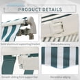 thumbnail image 6 of Miekor 12' x 10' Retractable Awning Patio Awnings Sun Shade Shelter with Manual Crank Handle, 280g/m² UV & Water-Resistant Fabric and Aluminum Frame for Deck, Balcony, Yard, Green and White 4141, 6 of 8