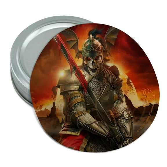 Undead Skeleton Knight Warrior Fantasy Round Rubber Non-Slip Jar Gripper Lid Opener
