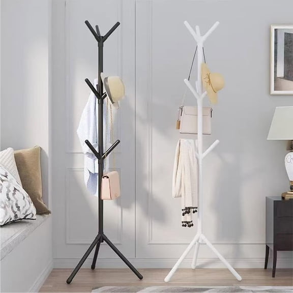 Triangular Floor-Standing Coat Rack, Space-Saving Assemblable Detachable Garment Hanger, Easy-Assembly Clothes Rack for Bedroom, Entryway and Home Storage Organization, 69*22in, Black