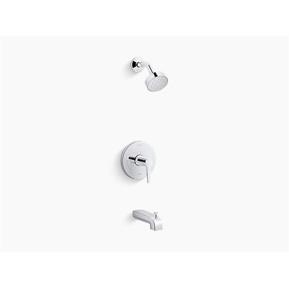 Kohler K-TS97074-4G-CP Pitch Rite-Temperature Bath & Shower Trim with 1.75GPM Showerhead - Polished Chrome