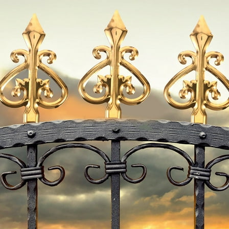 Masteelf 4Pcs Fence Decorative Fence Finials Metal Fence Heads Anti-climbing Fence