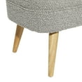 thumbnail image 5 of DecMode Polyester Rounded Upholstered Boucle Storage Bench with Wood Legs, Gray, 5 of 16