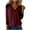 Wine, variant on Women's Fashion Printing Casual V-neck Long Sleeve Loose T-shirt Top Outfits Winter Clothing Basic Fall Clothes