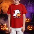 thumbnail image 5 of CAUYDY Tween T-Shirts Halloween Cartoon Ghost Printed Short Sleeve Tops for Girls Casual Fall Shirts Red Sizes 9-10 Years, 5 of 6