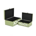 thumbnail image 2 of Set of Green Quatrefoil Mirror Jewelry Storage Boxes, 2 of 5