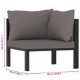 thumbnail image 2 of vidaXL Sectional Corner Sofa with Left Armrest Poly Rattan Anthracite, 2 of 8