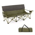 thumbnail image 2 of 3 Person Camping Chair with Cup Holders - Heavy Duty 990lbs Capacity - Folding Portable Outdoor Chair for 3 Adults - Cotton Padded Beach Chair with Storage Bag, 2 of 9