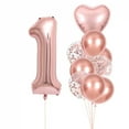 thumbnail image 5 of 10pcs Rose Golden Foil Balloon Set, 32Inch Rose Golden Number&Heart Balloons, for Wedding Birthday Party Celebration Decoration, 5 of 10
