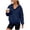 Navy, variant on Vivianyo HD Women's Fall Oversized Drop Shoulder Zip Hooded Sweatshirt, Womens Solid Casual Long Sleeve Winter Knit Zip Up Hoodies with Kangaroo Pocket, Women's Light Blue, Sizes S-2XL