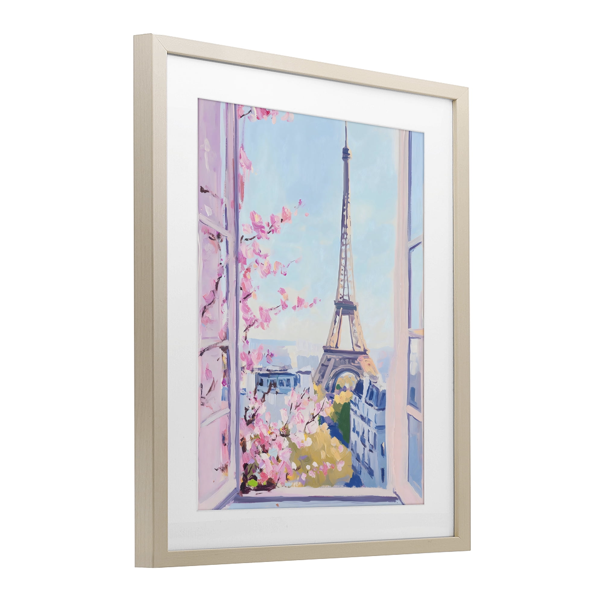 Stupell Industries Eiffel Tower View in Spring Birch Framed Print Under Glass, design by The Prints Vibe