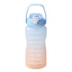 thumbnail image 2 of Botella de agua motivacional con marcador de tiempo y pajita | Gran capacidad de 2 l | Tapa abatible antifugas | Boca ancha para hielo y fruta | Plástico Tritan sin BPA para deportes y gimnasio, 2 of 3