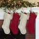 thumbnail image 5 of Medias navideñas, paquete de 6 15 pulgadas Cable ted Xmas Medias rústicas para la decoración de la temporada navideña familiar, color crema borgoña Adepaton CJWUS-2746, 5 of 6