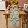 thumbnail image 2 of White Pink Flower Table Runner - 36 Inch Long Shabby Chic Spring Vintage Leaf Green Cotton and Linen Blended Dress Scarves Farmhouse Table Runner for Kitchen Dining, Coffee Table, 13" x 36", 2 of 8