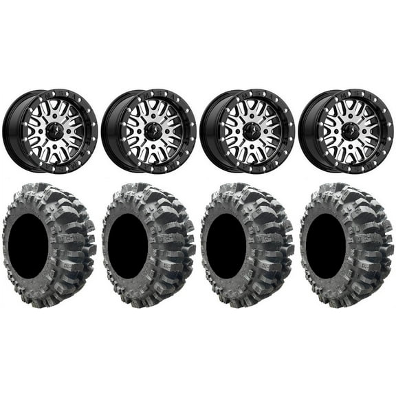MSA Brute Beadlock 14" UTV Wheels 31" Bogger Tires Kawasaki Mule Pro FXT
