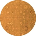 thumbnail image 1 of Ahgly Company Indoor Round Abstract Orange Modern Area Rugs, 3' Round, 1 of 4