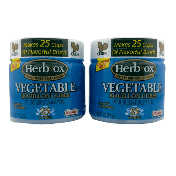 Herb ox Vegetable Bouillon Cubes, 25 Cubes (Pack of 2) – With NSR One Bamboo Mini Spoon