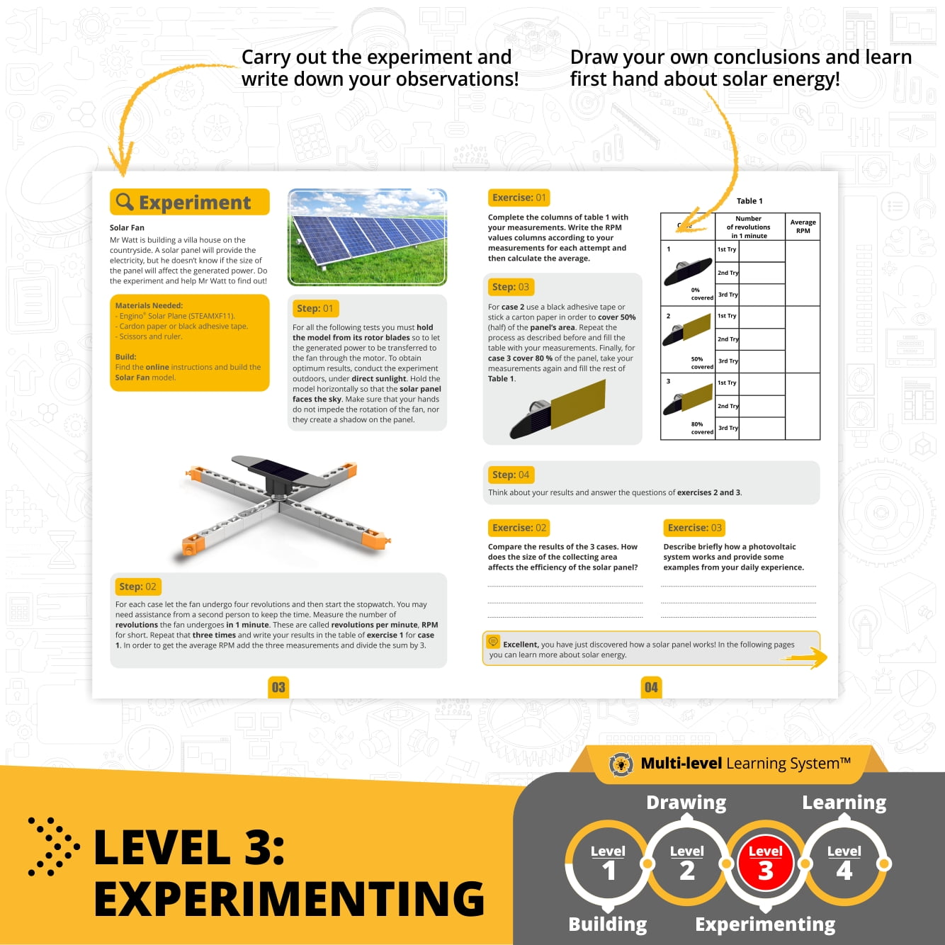 ENGINO Academy of Steam Toys,Solar Plane: Harnessing Solar Energy - STEM Building Toy and Learning Activities and Experiments (2 Model Options)