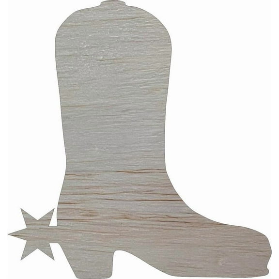 Cowboy Boot with Star Wood Cutout, 4'' DIY Craft