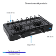 thumbnail image 2 of Estufa Parrilla de Gas de Mesa Garell 2 quemadores PM2Q-N, 2 of 8