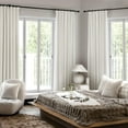 thumbnail image 6 of Parojati 2 Panels Linen Blend Pinch Pleated Curtains for living room , Blackout Heat Blocking Window Curtains for Bedroom,Living Room,Office, 40''W×84''L, Beige, 6 of 9