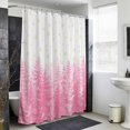 thumbnail image 4 of Pink Christmas Shower Curtain - Water Repellent Fabric Shower Curtains Washable, Winter Xmas Trees Snowflakes Rustic Decorative Polyester Cloth Bathroom Curtains Modern Bath Decor 72"x84", 4 of 8