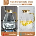 thumbnail image 6 of ALLJOY Glass Pitcher,74oz Glass Water Pitcher with Lid Handle Spout,2.2L Glass Jug Carafe Infuser Iced Tea Beverage Pitcher for Fridge,CLear, 6 of 7