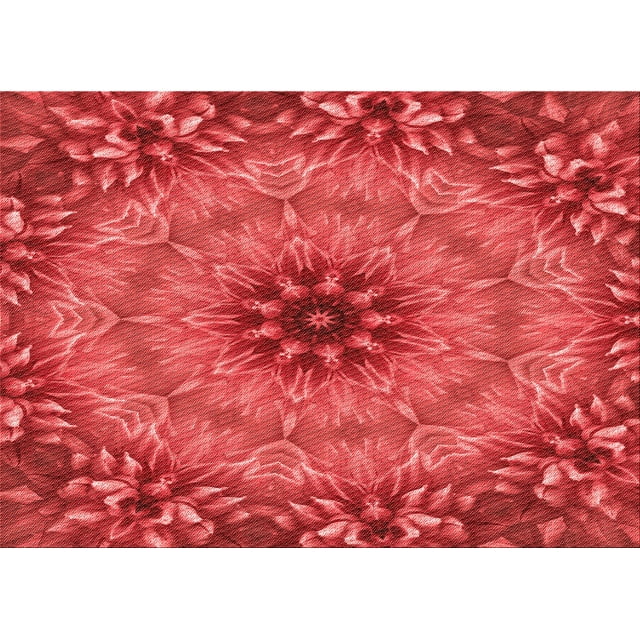 Ahgly Company Tapis Rectangulaire Lavable en Machine Rouge Transitionnel, 8 Pieds x 10 Pieds