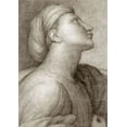 thumbnail image 2 of Ingres, Jean Auguste Dominique 11x14 Gold Ornate Wood Framed with Double Matting Museum Art Print Titled - Profile of a Face in the style of Raphael, 2 of 4