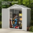 thumbnail image 2 of 6 x 4.4 FT Outdoor Storage Shed Lofka Resin Shed with Lockable Door and Floor for Storing Lawn Mower, Gas Cans, 2 of 8