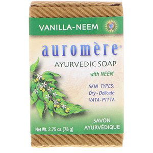 Auromere, Ayurvedic Soap, with Neem, Vanilla-Neem, 2.75 oz (78 g) (Pack of
