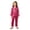 Hot Pink, variant on BigâKids 2âPiece SatinâFeel Loungewear Set LongâSleeve OpenâFront Cardigan And Ruffleâ Pants Size 120â150