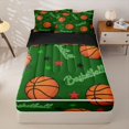 thumbnail image 3 of Homewish Basketball Gamer Zipper Twin Comforter Sets with Fitted Sheet and 2 Pillowcases,Boys Sport Theme Stars Print Zipper Bedding Set,4-Piece,Black Reversible, 3 of 6