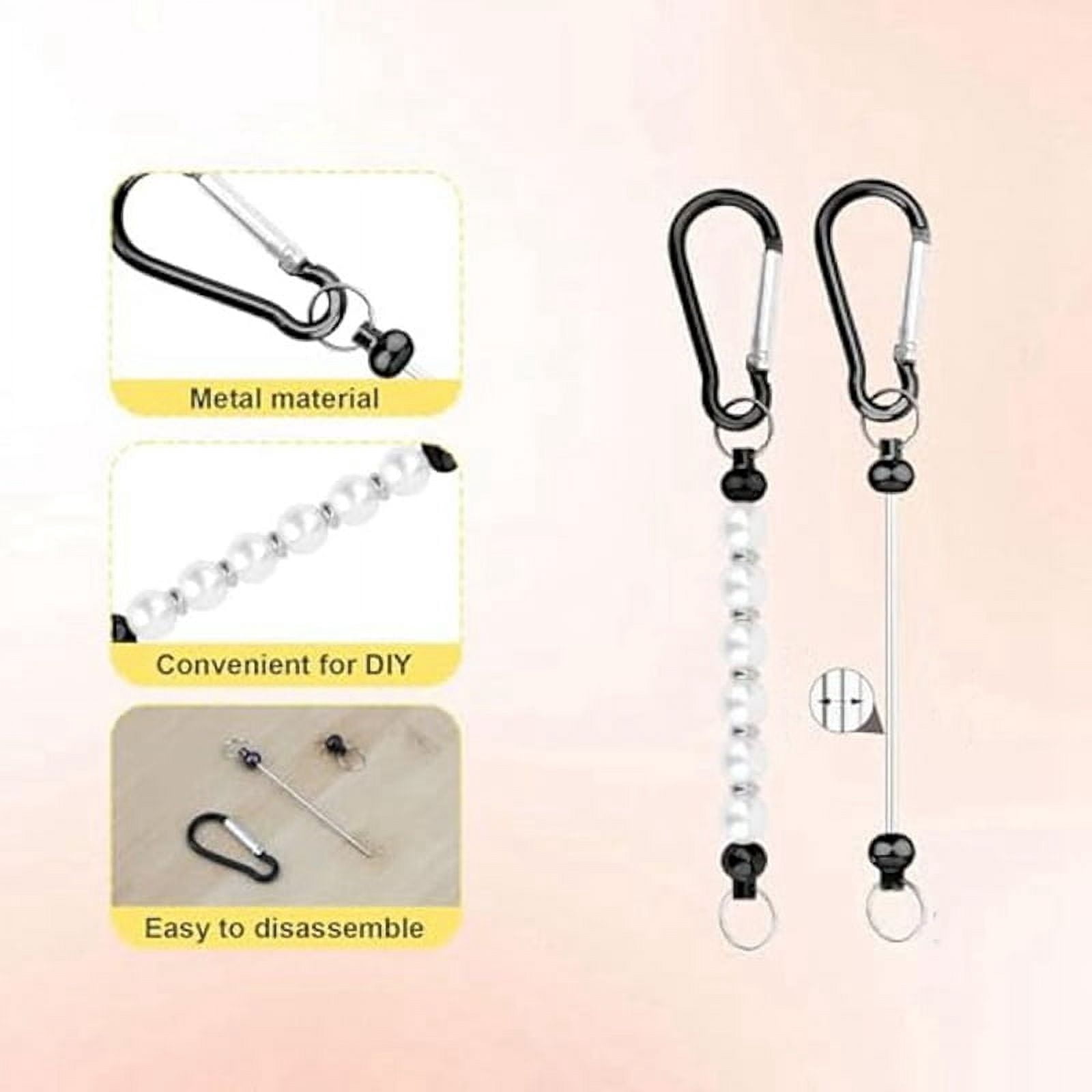 50pcs Beadable Keychain Bars, Bead Key Chain Making Kit Accessories Charms Beads DIY Blank Metal