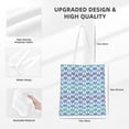thumbnail image 4 of YFYANG Reusable Cotton Canvas Tote Shopping Bag, Blue Wavy Lines Washable Portable Grocery Bag for Daily Travel, 4 of 8