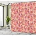 thumbnail image 4 of Ambesonne Purple Rose Shower Curtain, Romantic Floral Art, 69"Wx84"L, Peach Coral and Dark Magenta, 4 of 4